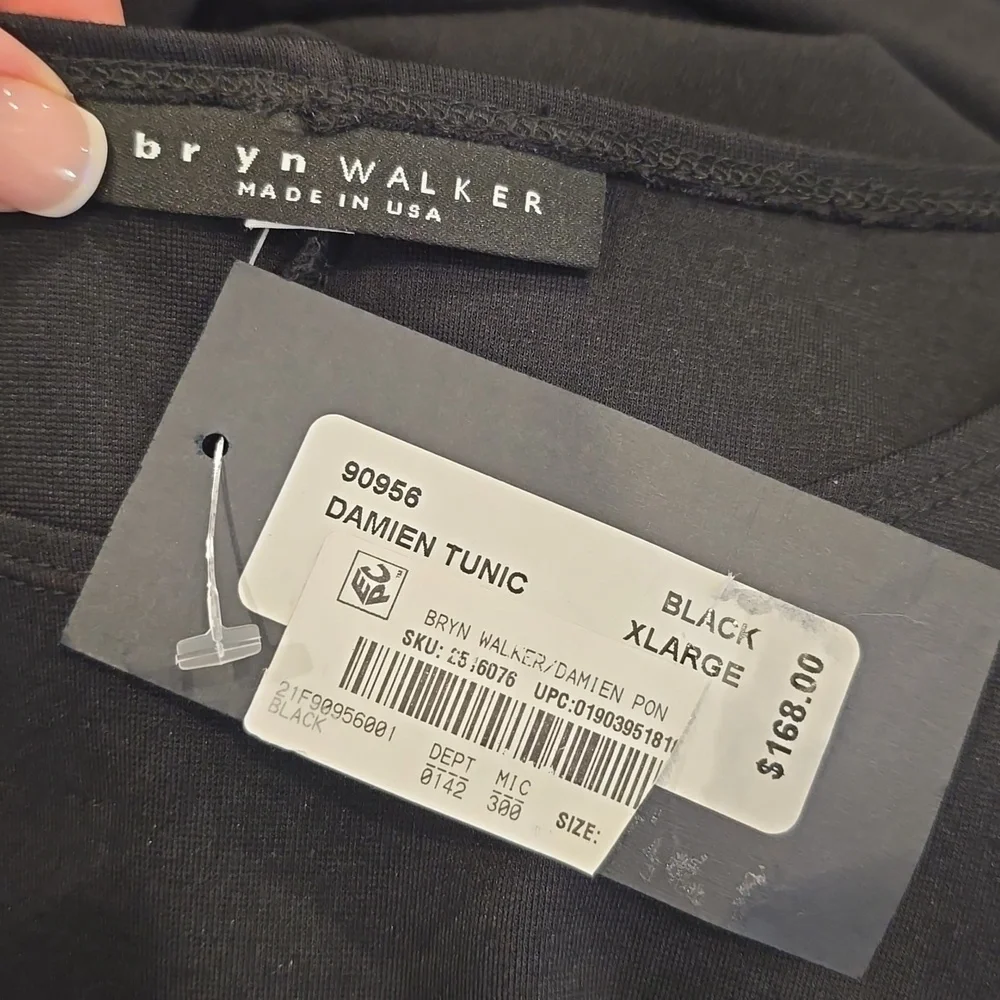 Bryn WALKER Damien Tunic Dress Long Shirt BLACK X LARGE Versatile NEW $168 USA - Picture 2 of 5